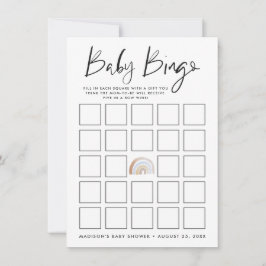 Bingokort för babylift för vattenfärg