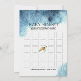 Bingokort för babyskor | Havssköldpadda Inbjudningar