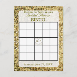 Bingokort - Guld-sekvenser Inbjudan Vykort