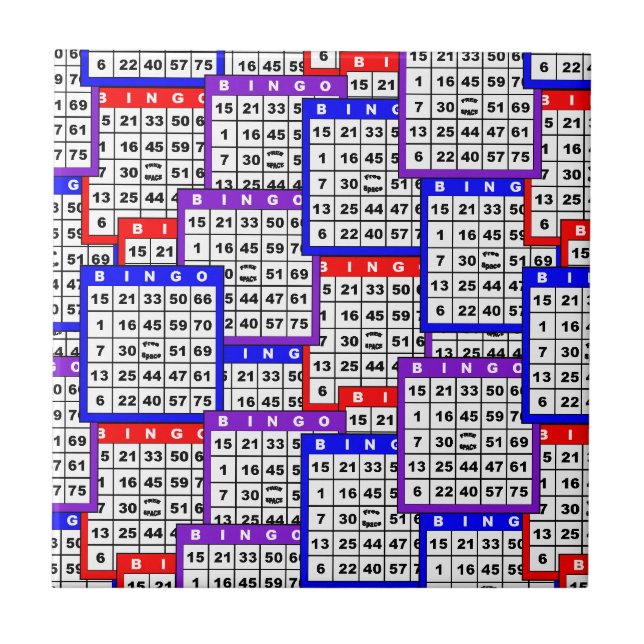 Bingokort mönster kakelplatta (Framsidan)