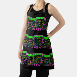 Bingokort och markörer Neon Färg på svart
