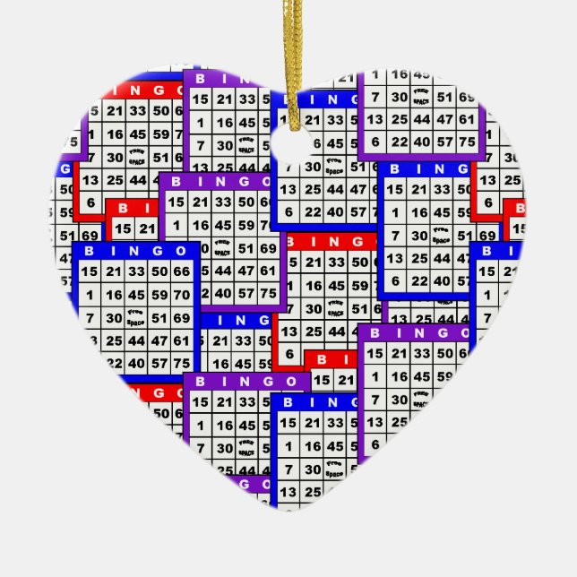 Bingokortmönster Julgransprydnad Keramik (Framsidan)