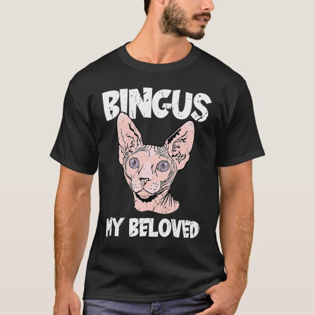 Bingus Min närmaste hairless Sphinx Cat Adsible Sp T Shirt (Framsida)