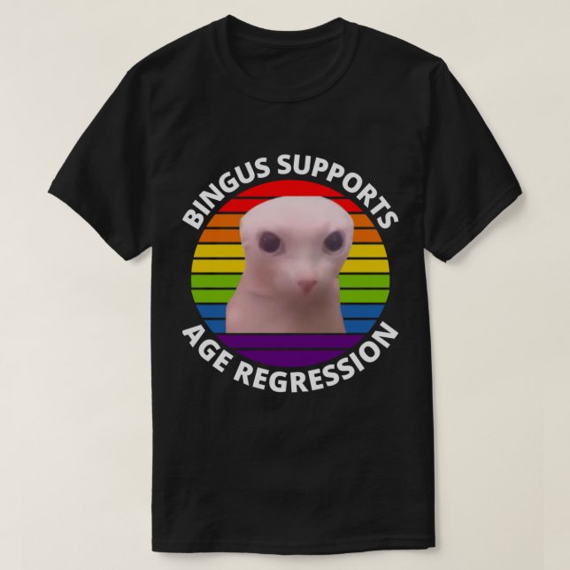 Bingus stöder åldersregression t shirt (Design framsida)