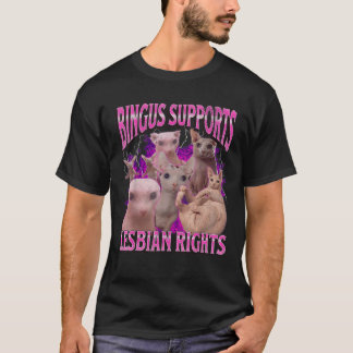 Bingus Stödjer Lesbiska Rättigheter Roligt Katt Me T Shirt