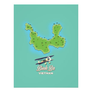 Bình Ba Island karta Vietnam karta Fototryck