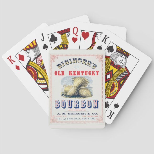 Biningers gamla Kentucky Bourbon 1849-reserv. Casinokort (Baksidan)