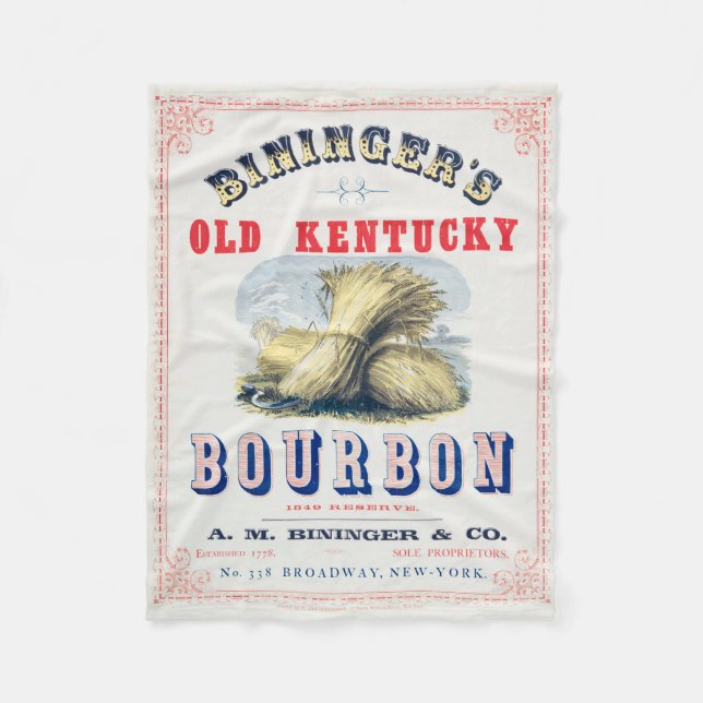 Biningers gamla Kentucky Bourbon 1849-reserv. Fleecefilt (Framsidan)