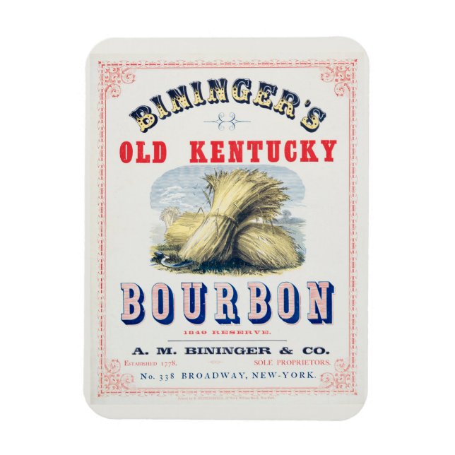 Biningers gamla Kentucky Bourbon 1849-reserv. Magnet (Vertikal)