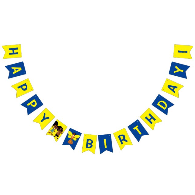 Bino och Fino Birthday Text Bunting Flaggor-bander Vimplar (Alla)