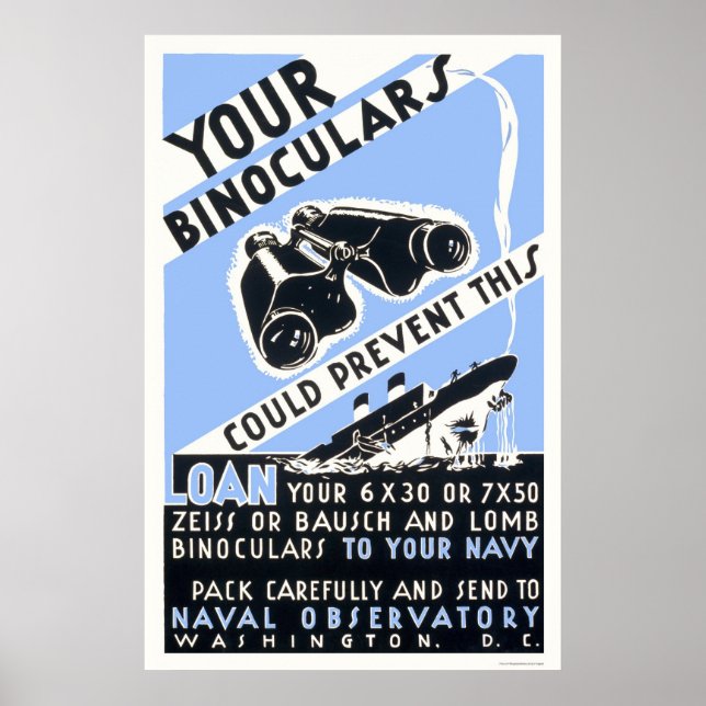 Binokulär kan förhindra detta - WPA Poster (Framsidan)