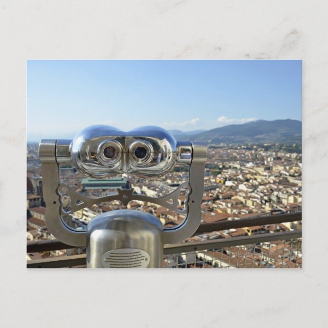 Binokulära förbleknande Florence cityscape, överst Vykort (Framsida)