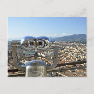 Binokulära förbleknande Florence cityscape, överst Vykort