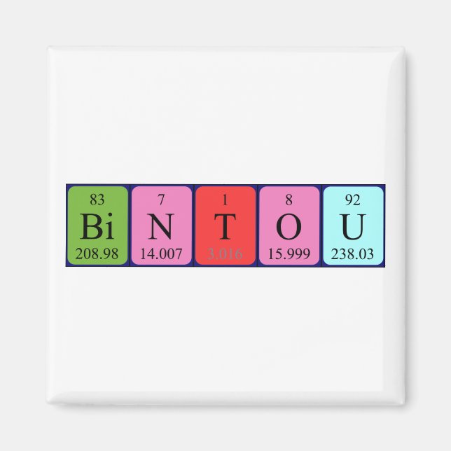 Bintou Periodisk magnet bord namn (Framsidan)