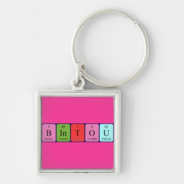 Bintou Periodisk nyckelring bord namn (Framsidan)