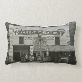 Bio för vintagefilmbiograffamilj lumbarkudde