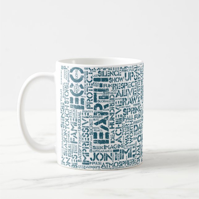 Bio Nuage de Mots Texte Motif Biodiversité Kaffemugg (Vänster)