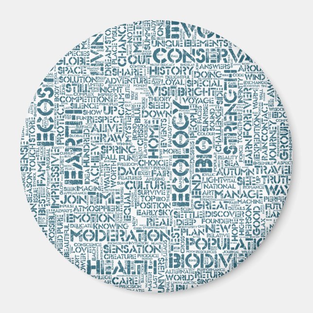 Bio Nuage de Mots Texte Motif Biodiversité Magnet (Framsidan)