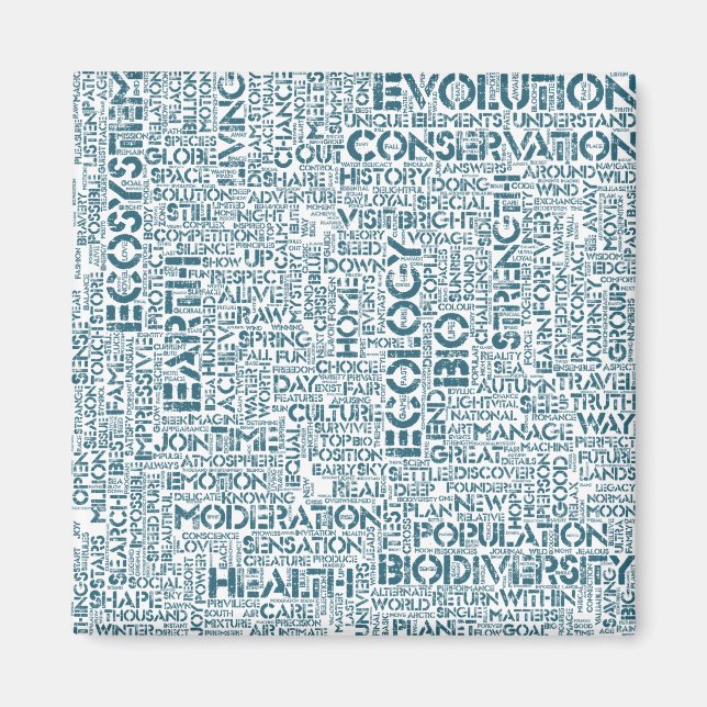 Bio Nuage de Mots Texte Motif Biodiversité Magnet (Framsidan)