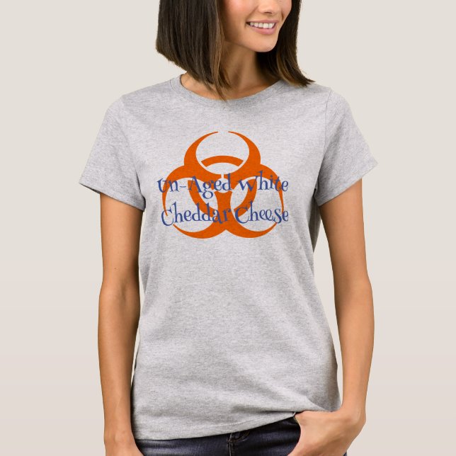  bio-symbol med vit Un-Åldras T Shirt (Framsida)