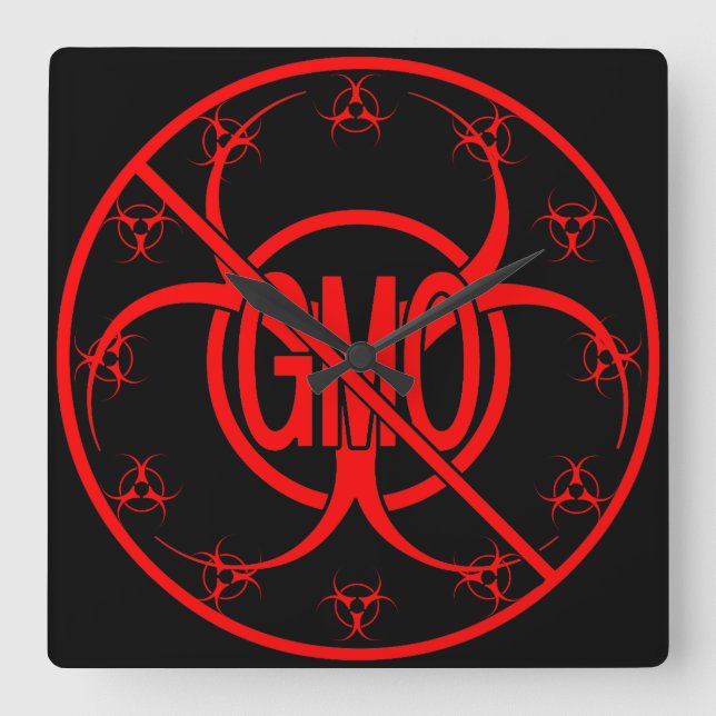 Bio-- varningsladdsdekoration fyrkantig klocka (Framsida)