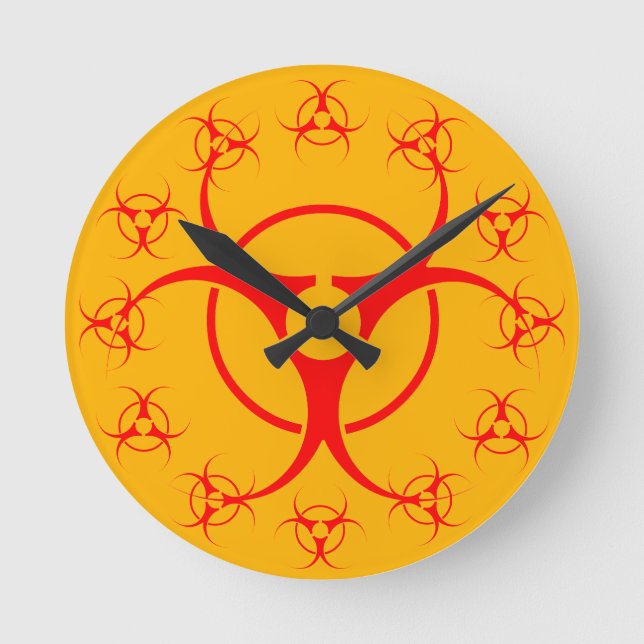 Bio-- varningsladdsdekoration rund klocka (Framsida)