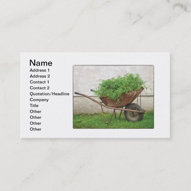 Bio Wheelbarow Visitkort (Framsida)