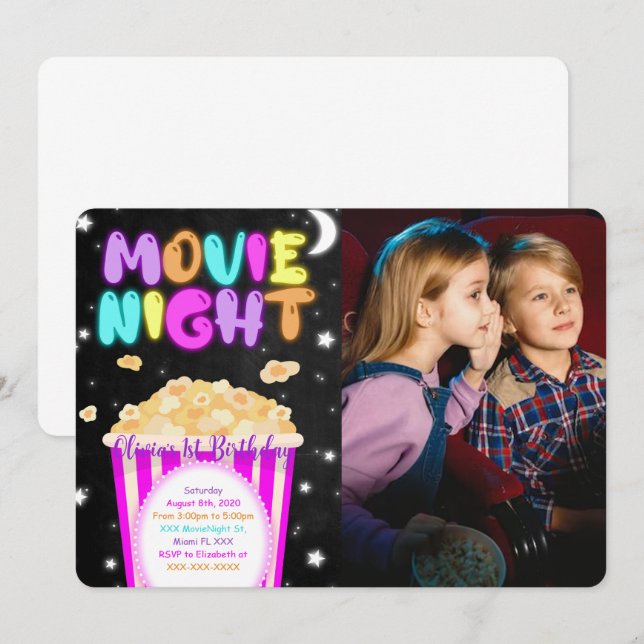 Bioavbildning inbjudan till filmkväll (Fram/baksida)