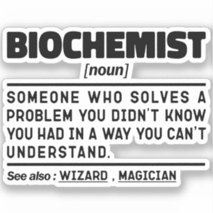 Biochemist Noun Funny Biochemistry Science Älskare Klistermärken
