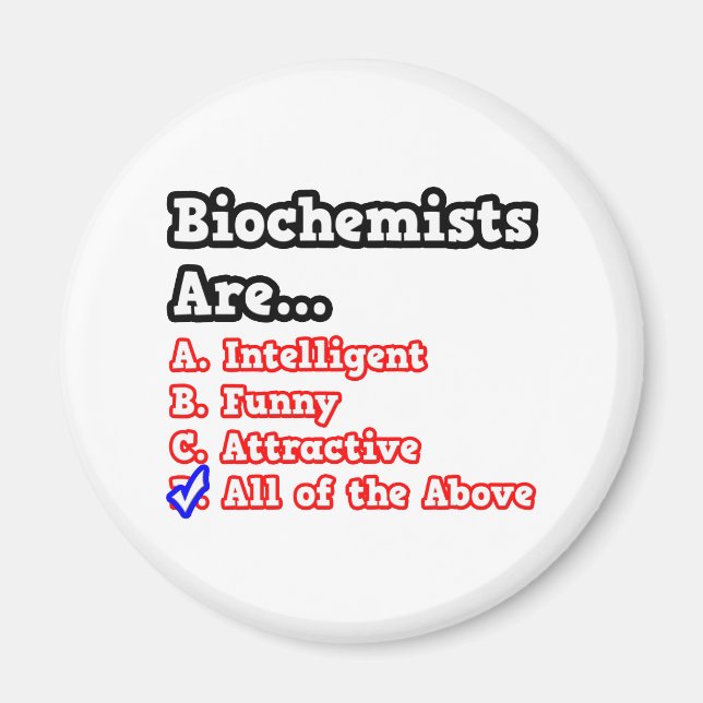 Biochemist Quiz..Joke Magnet (Framsidan)