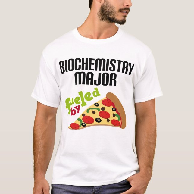 Biochemistry ha som huvudämne gåvan (Pizza) Tee Shirt (Framsida)