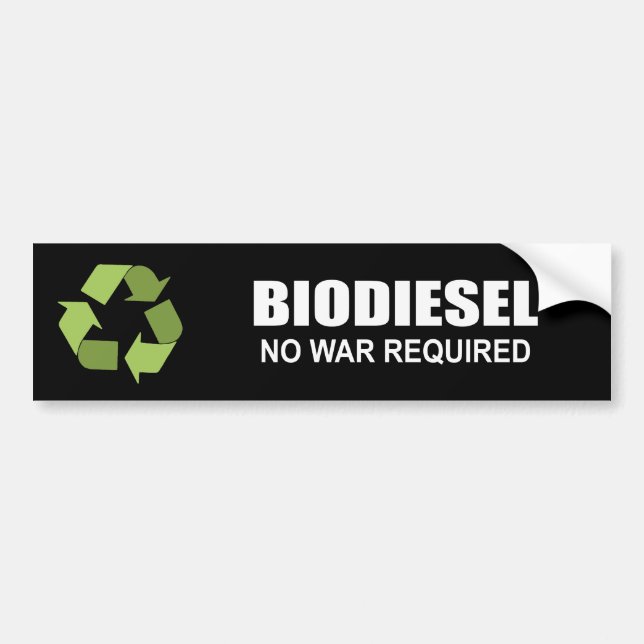 Biodiesel: Inget krävt krig Bildekal (Framsidan)