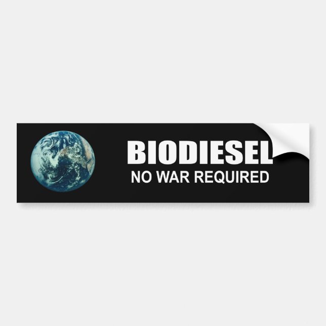 Biodiesel: Inget krävt krig Bildekal (Framsidan)