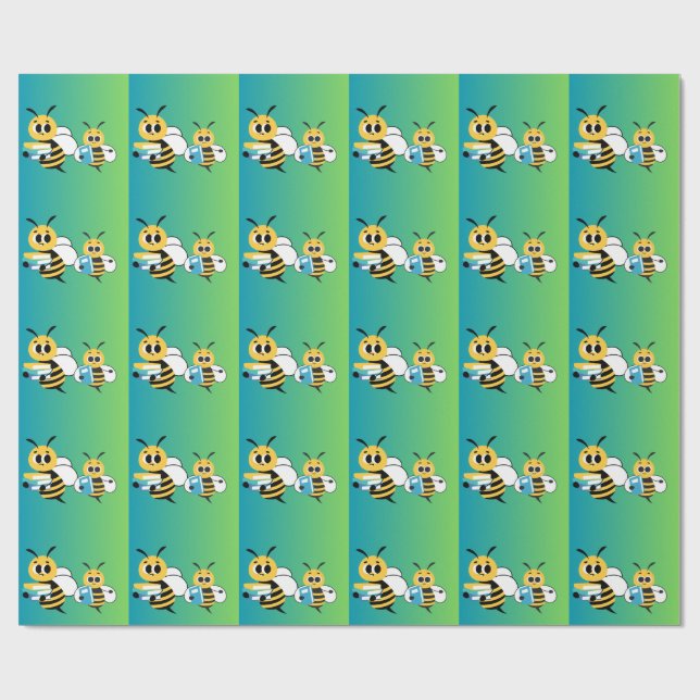 Biodlar & Böcker Inramad Poster – Whimsical Gra Presentpapper (Platt)