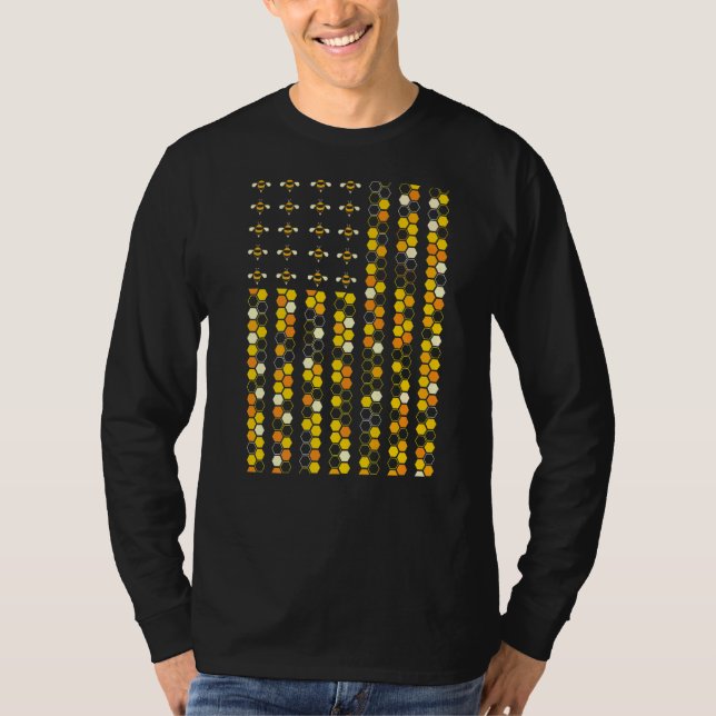 Biodlarbin från amerikanska Flagga Honeycomb för k T Shirt (Framsida)