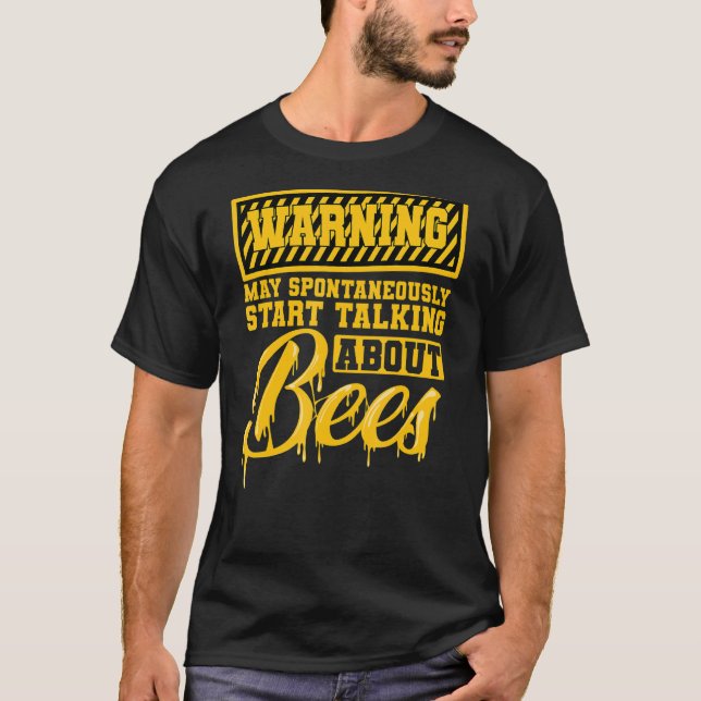 Biodlarbin Honung Varning om bin T Shirt (Framsida)