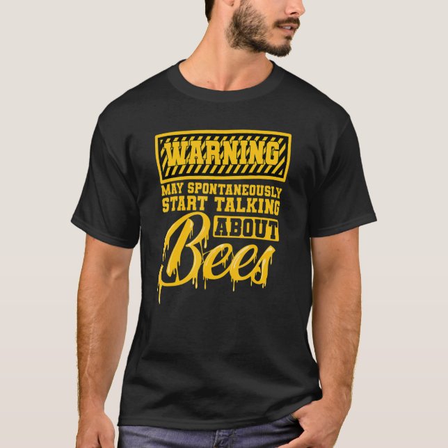 Biodlarbin Honung Varning om bin T Shirt (Framsida)