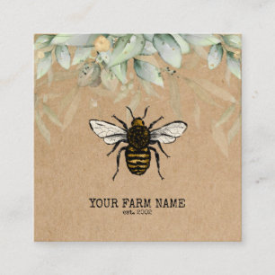 Biodlare Apiarist Bee Farm Honeybees Honeycomb Bu Fyrkantigt Visitkort