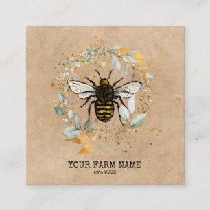 Biodlare Apiarist Bee Farm Honeybees Honeycomb Bu Fyrkantigt Visitkort
