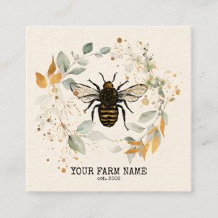 Biodlare Apiarist Bee Farm Honeybees Honeycomb Bu Fyrkantigt Visitkort
