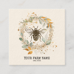 Biodlare Apiarist Bee Farm Honeybees Honeycomb Bu Fyrkantigt Visitkort