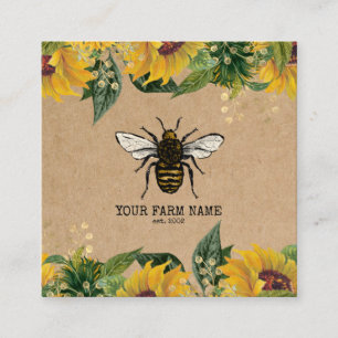Biodlare Apiarist Bee Farm Honeybees Honeycomb Bu Fyrkantigt Visitkort