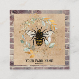 Biodlare Apiarist Bee Farm Honeybees Honeycomb Bu Fyrkantigt Visitkort