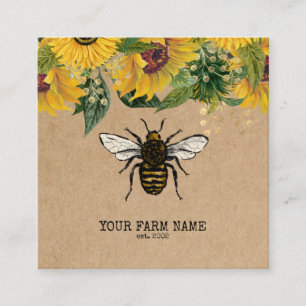 Biodlare Apiarist Bee Farm Honeybees Honeycomb Bu Fyrkantigt Visitkort