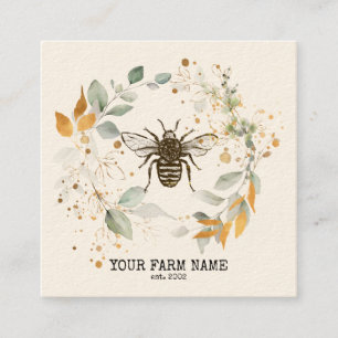 Biodlare Apiarist Bee Farm Honeybees Honeycomb Bu Fyrkantigt Visitkort