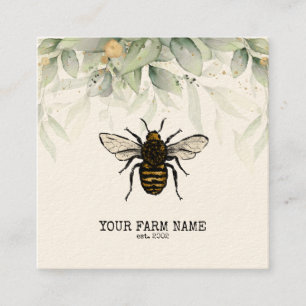Biodlare Apiarist Bee Farm Honeybees Honeycomb Bu Fyrkantigt Visitkort