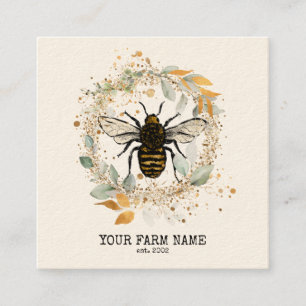 Biodlare Apiarist Bee Farm Honeybees Honeycomb Bu Fyrkantigt Visitkort