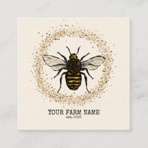 Biodlare Apiarist Bee Farm Honeybees Honeycomb Bu Fyrkantigt Visitkort