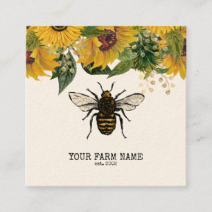 Biodlare Apiarist Bee Farm Honeybees Honeycomb Bu Fyrkantigt Visitkort