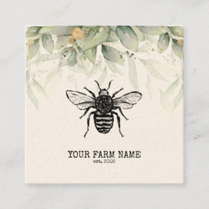 Biodlare Apiarist Bee Farm Honeybees Honeycomb Bu Fyrkantigt Visitkort